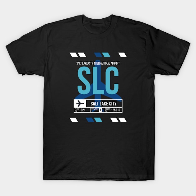 Salt Lake City (SLC) Airport Code Baggage Tag T-Shirt by SLAG_Creative